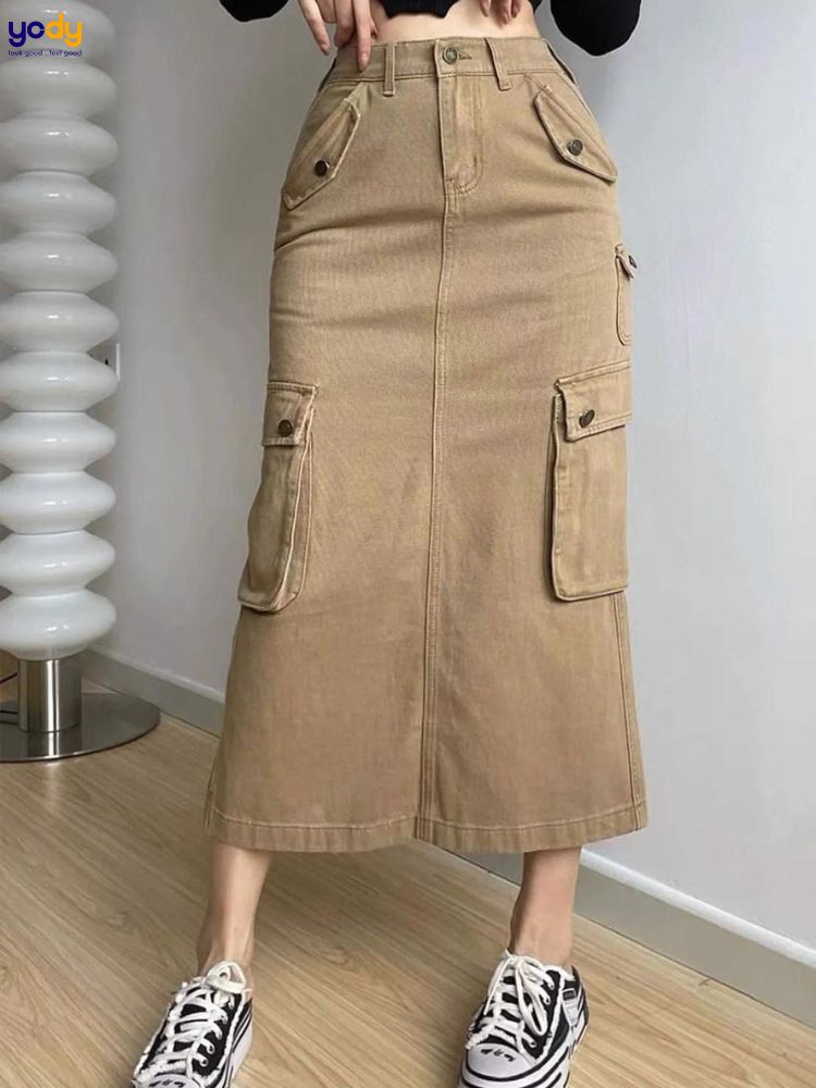 Chân váy kaki túi hộp