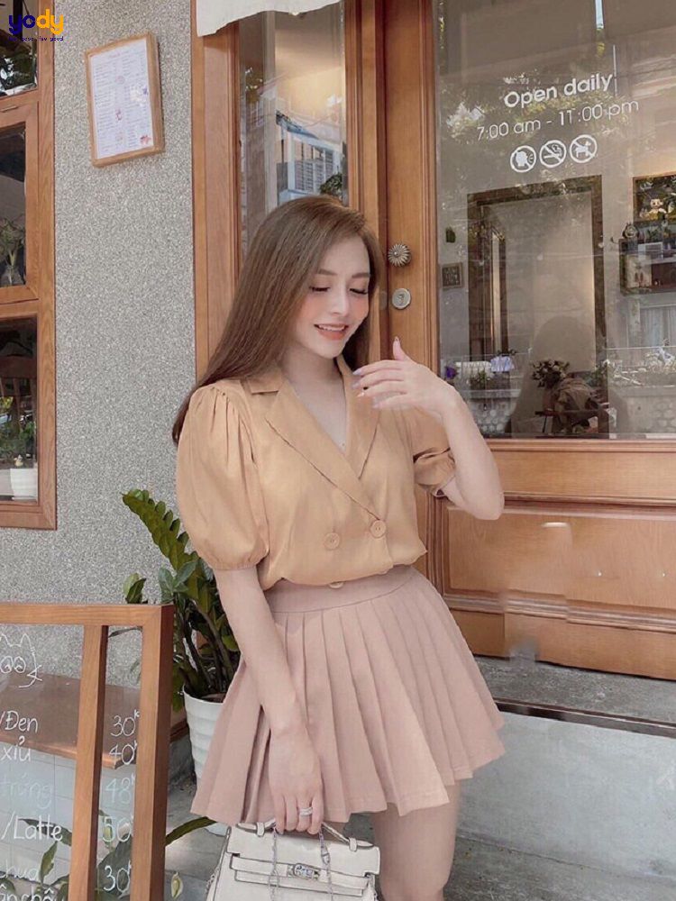 Set áo đen tay dài chân váy xòe  Set đồ đẹp  Jumpsuit