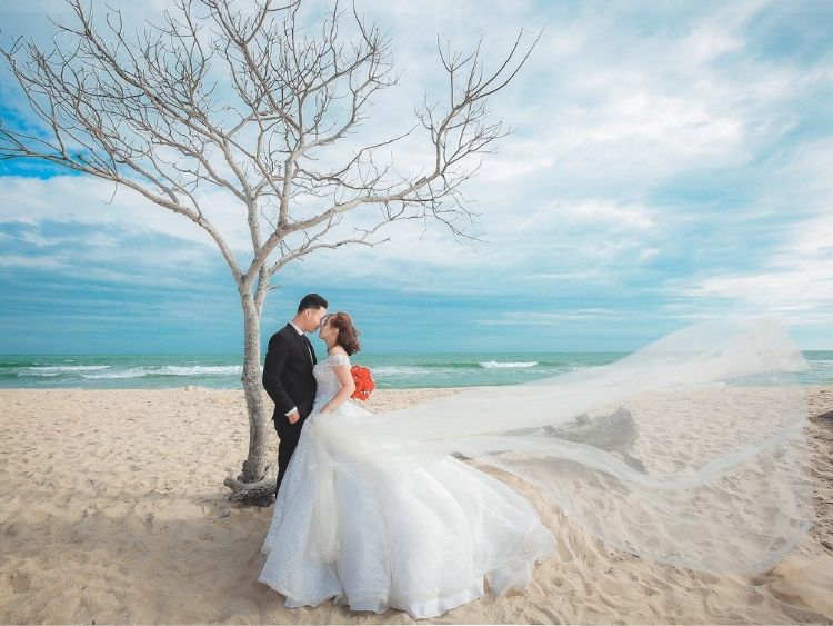 Chụp ảnh cưới Hàn Quốc ngoài trời