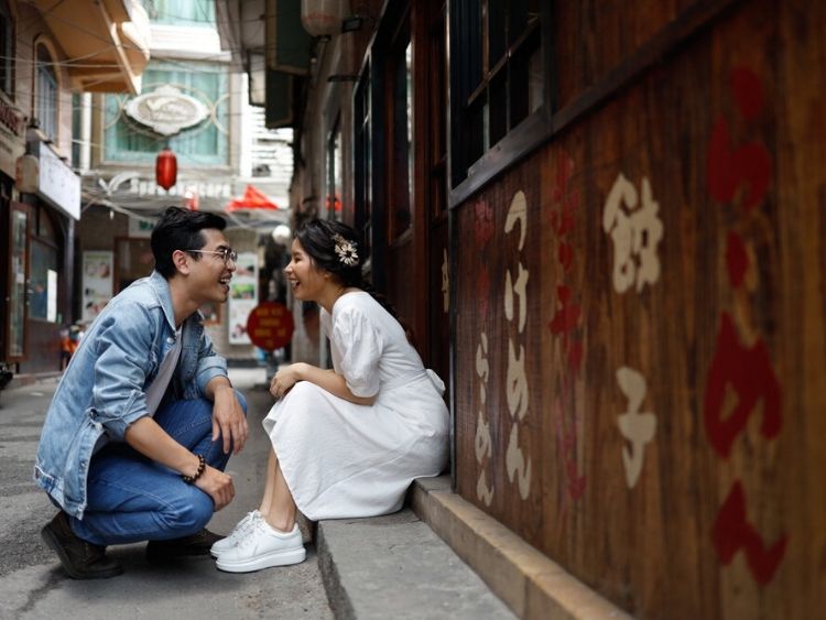 Chụp ảnh cưới Hàn Quốc ngoài trời
