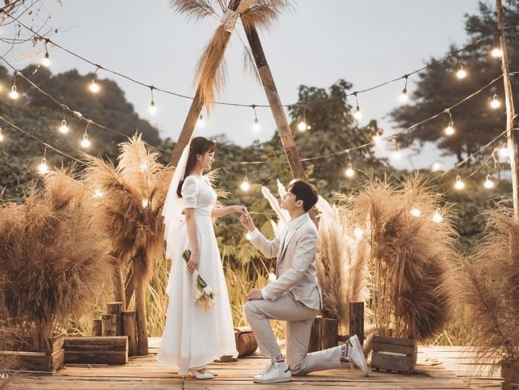 Chụp ảnh cưới Hàn Quốc ngoài trời