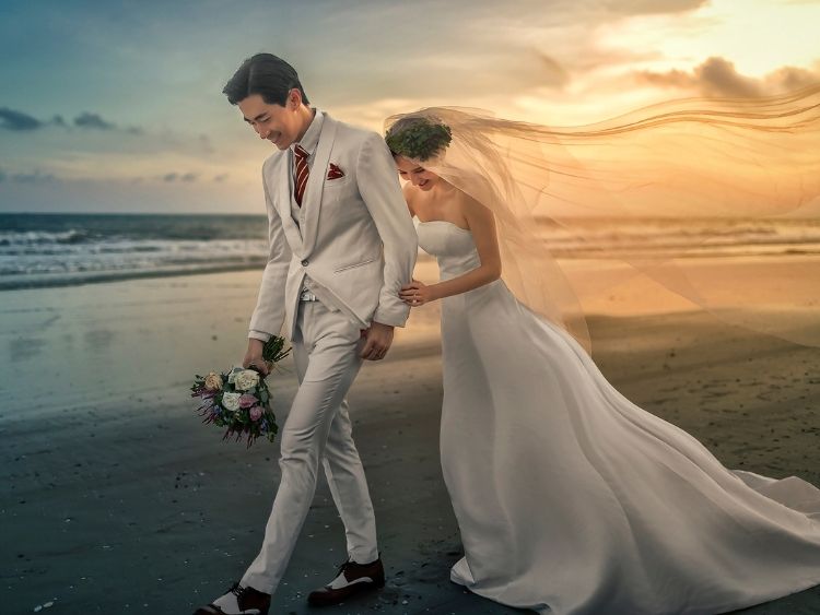Chụp ảnh cưới Hàn Quốc ngoài trời
