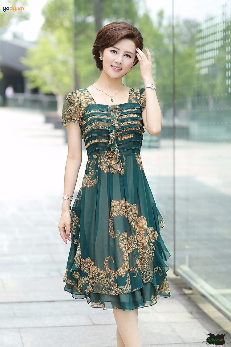Rực rỡ đón hè cùng bộ đầm đẹp trung niên - Thoitrangkorea.com.vn