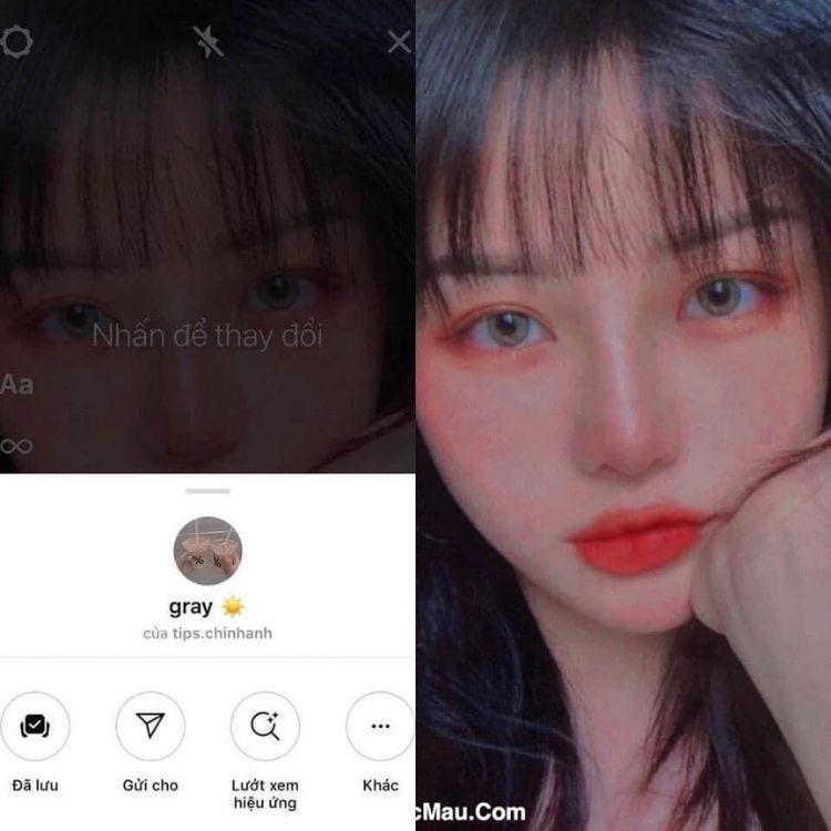 Filter instagram makeup tone đỏ đáng yêu