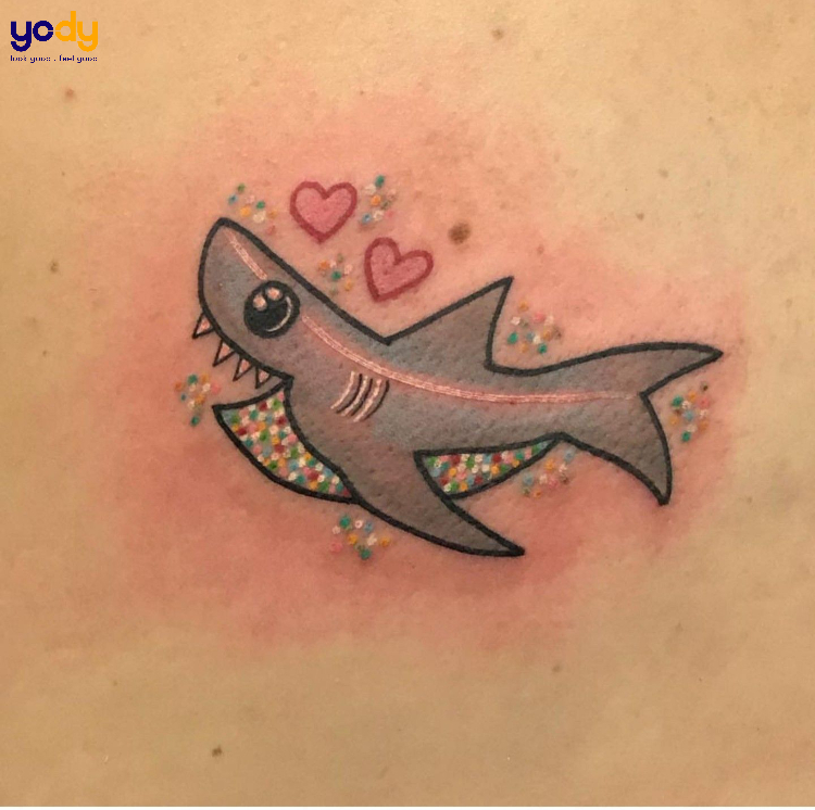 Tattoo cá mập đáng yêu