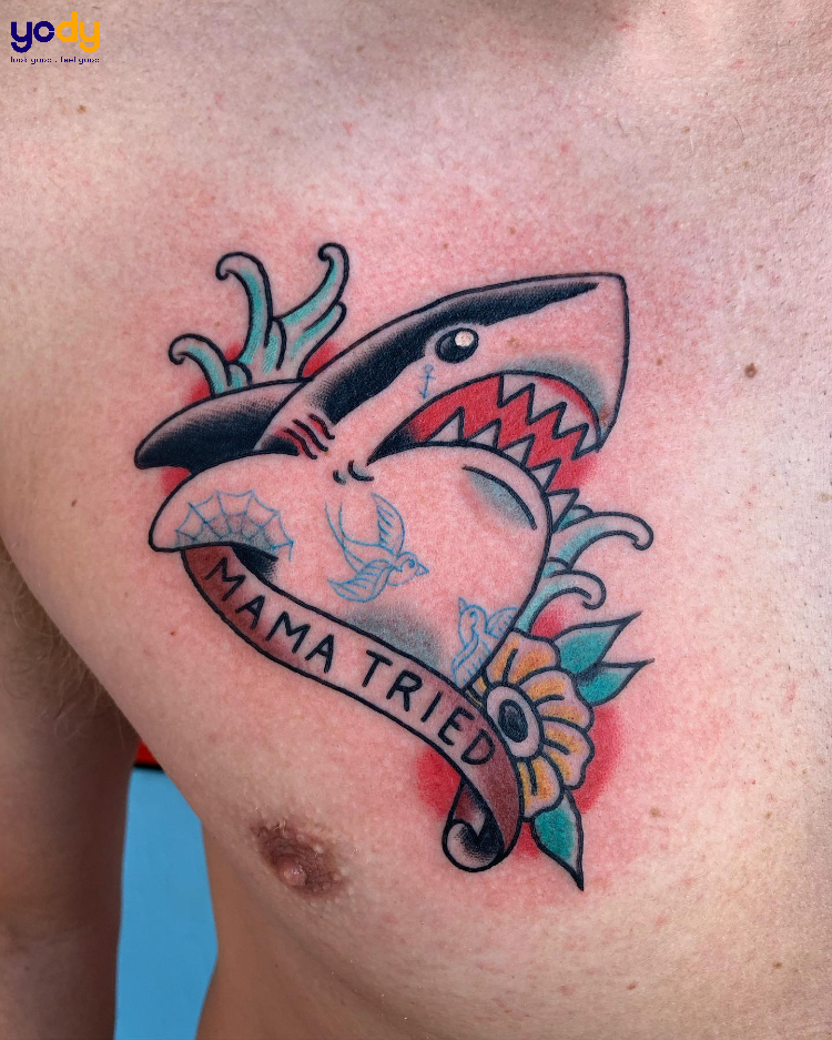 Tattoo cá mập đáng yêu