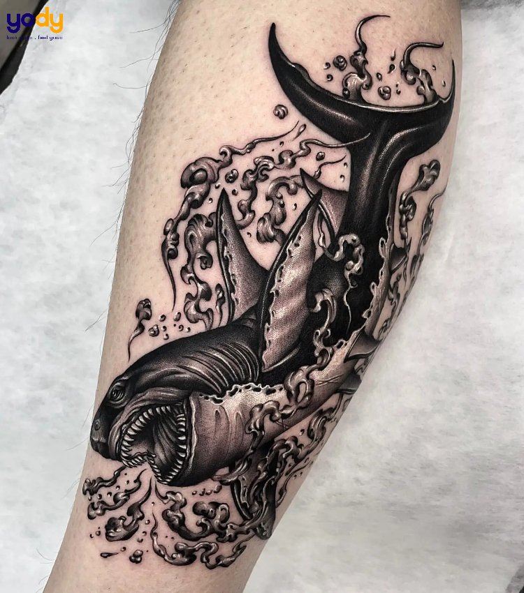 Tattoo cá mập nam tính