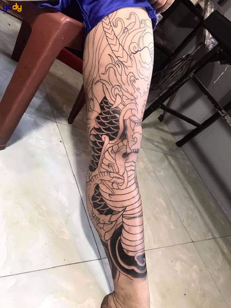 Hình xăm khung full chân ngũ quỷ  GÀ CON TATTOO UY TÍN TẠO NÊN THƯƠNG HIỆU