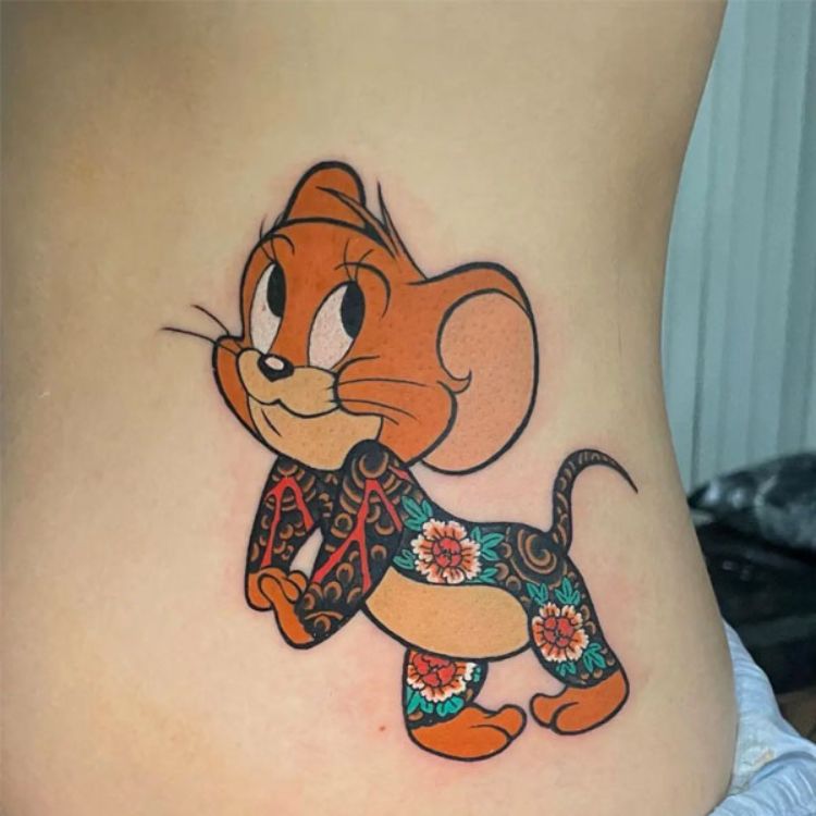 Tom and Jerrychicanolatattootattoo Flashtattoo  Etsy