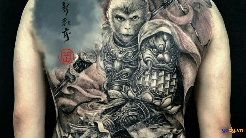 Hình xăm con khỉ kín lưng
