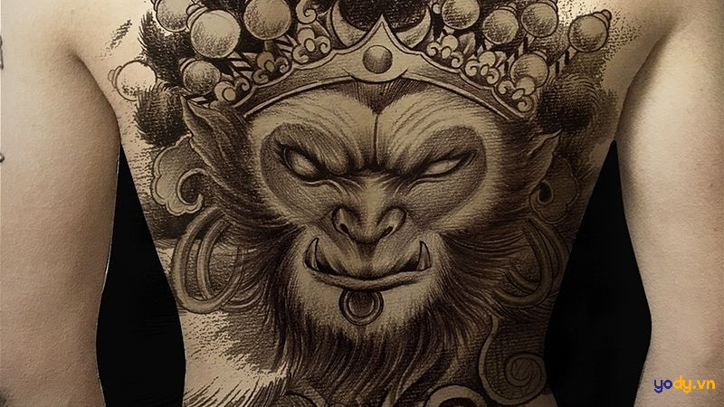 Hình xăm con khỉ kín lưng