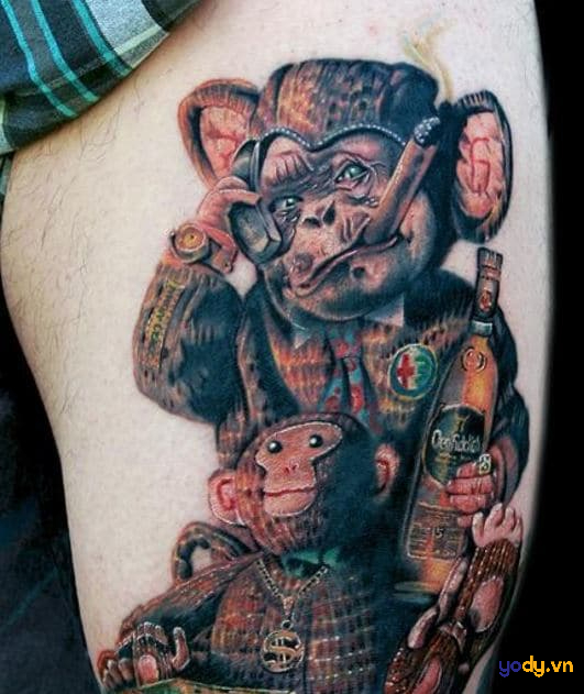 THAM KHẢO Những Mẫu Hình Xăm Khỉ Mini Đẹp Nhất  HÙNG TATTOO