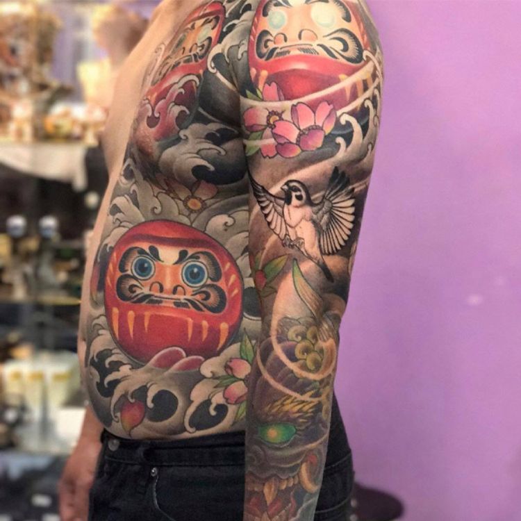 Hình xăm Daruma Nhật cổ