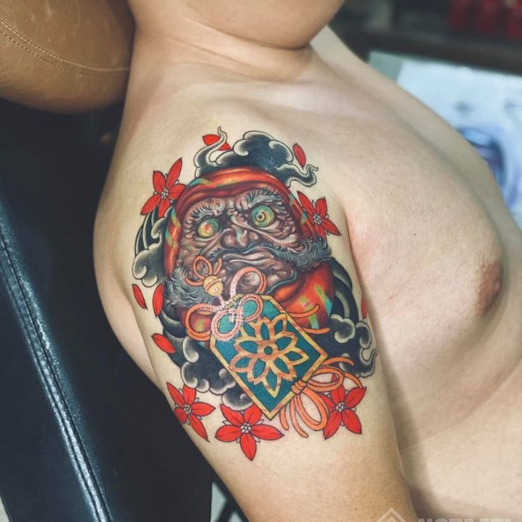 Hình xăm Daruma Nhật cổ