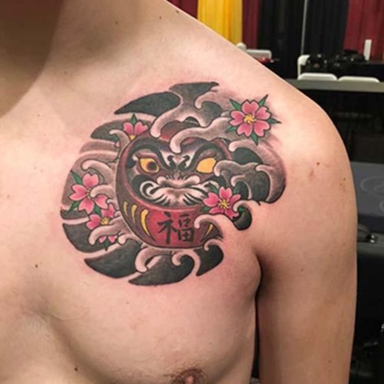 Hình xăm Daruma Nhật cổ