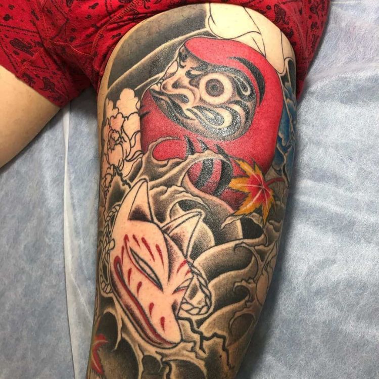 Hình xăm Daruma Nhật cổ