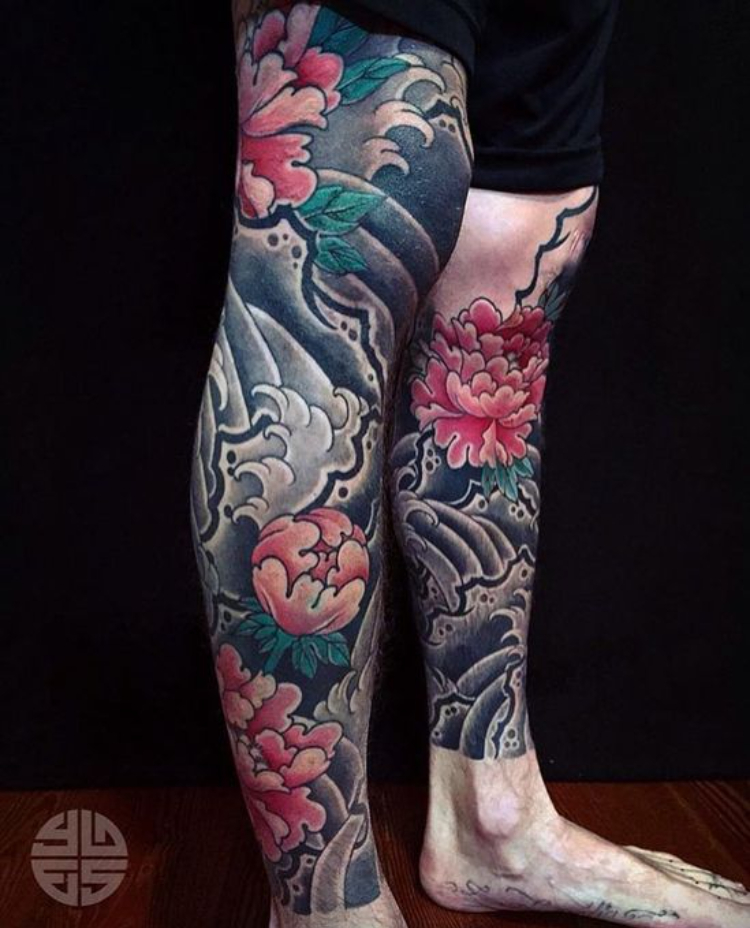 Tattoo hoa mẫu đơn ngầu