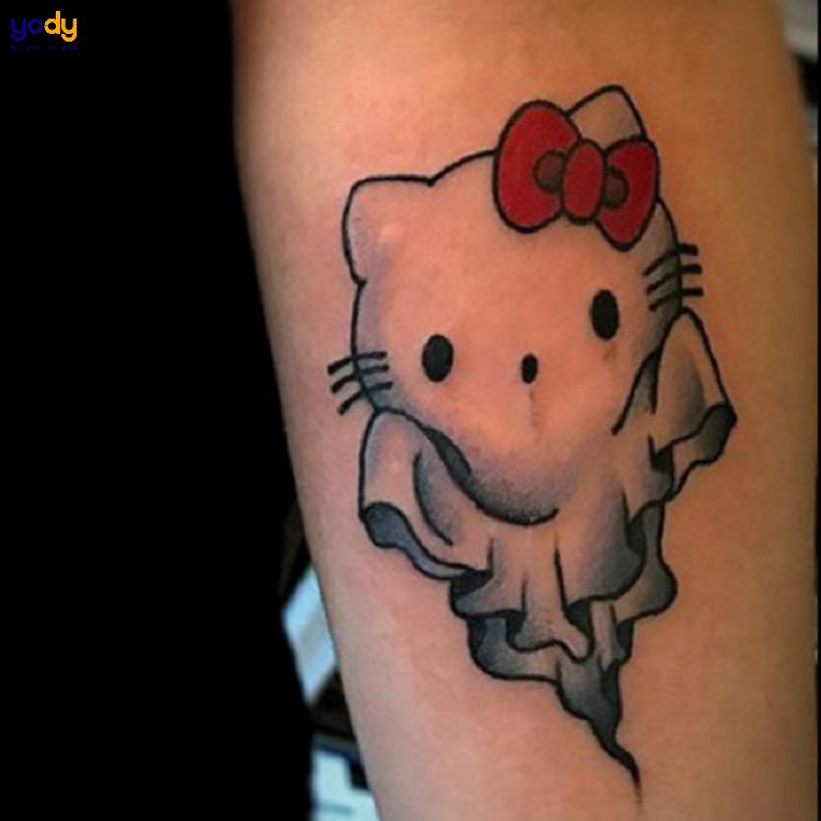 Adorable mini hello kitty tattoo designs for cute tattoo lovers