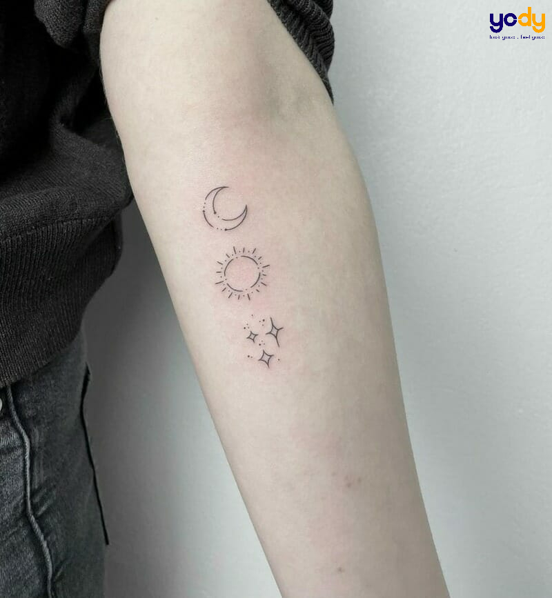 Hình Xăm Mặt Trời Mini Đẹp Cho Nam Nữ  Tattoo Mặt Trời