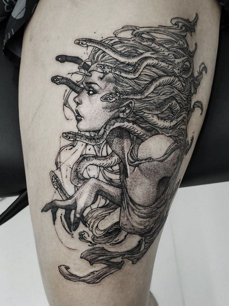 Hình xăm medusa đẹp
