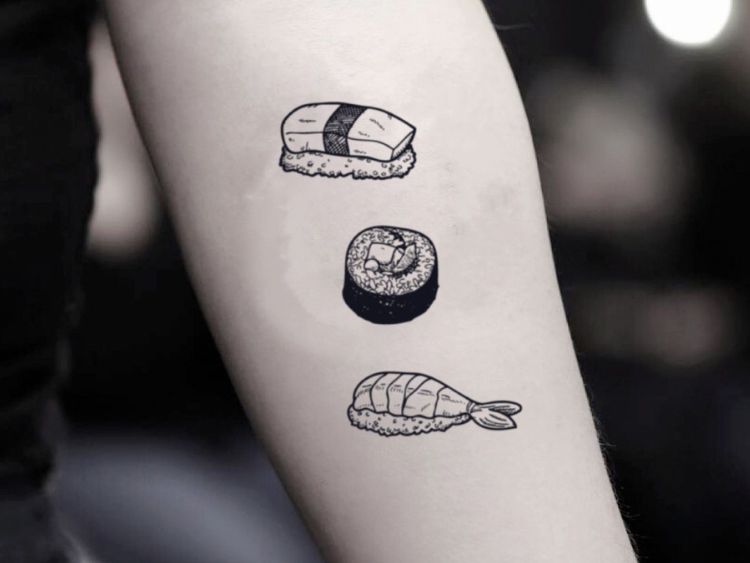 Hình xăm sushi mini cute