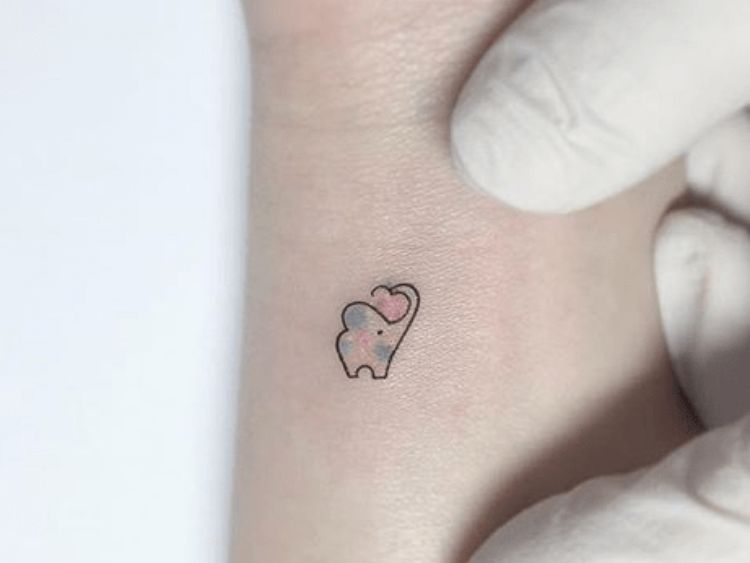 Hình xăm voi con cute 