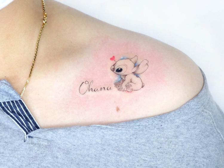 Hình xăm Stitch mini cute