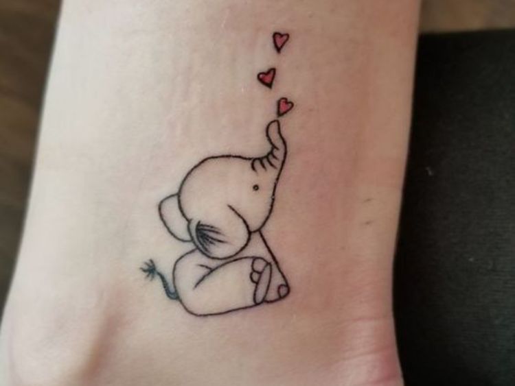 Hình xăm voi mini cute