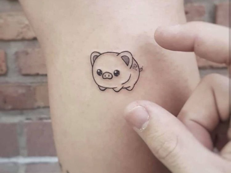 Hình xăm heo nhỏ cute