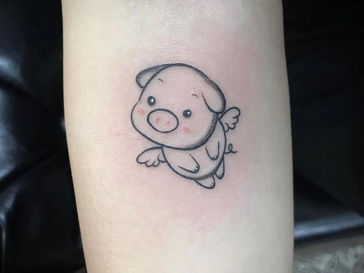 Hình xăm lợn nhỏ cute