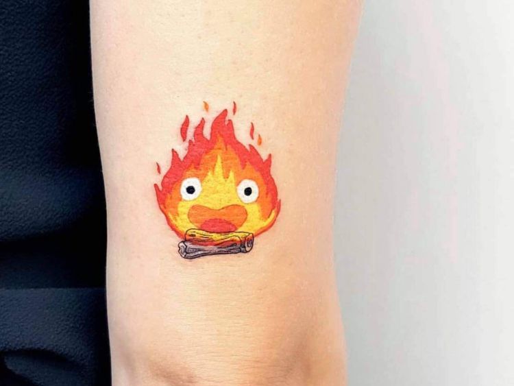 Hình xăm lửa nhỏ cute