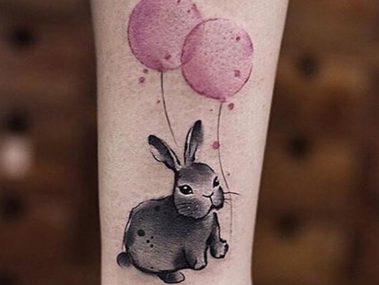 Hình xăm thỏ nhỏ cute