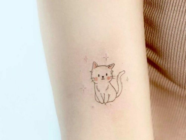 Hình xăm con mèo dễ thương