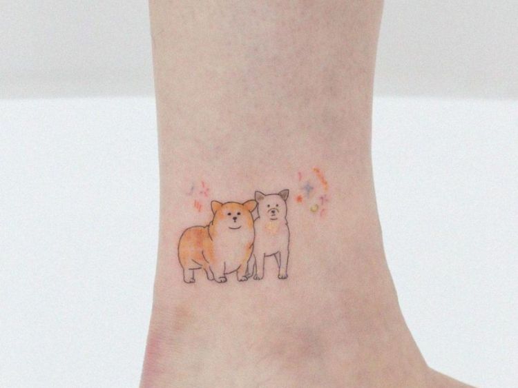 Hình xăm cún nhỏ cute cho nữ