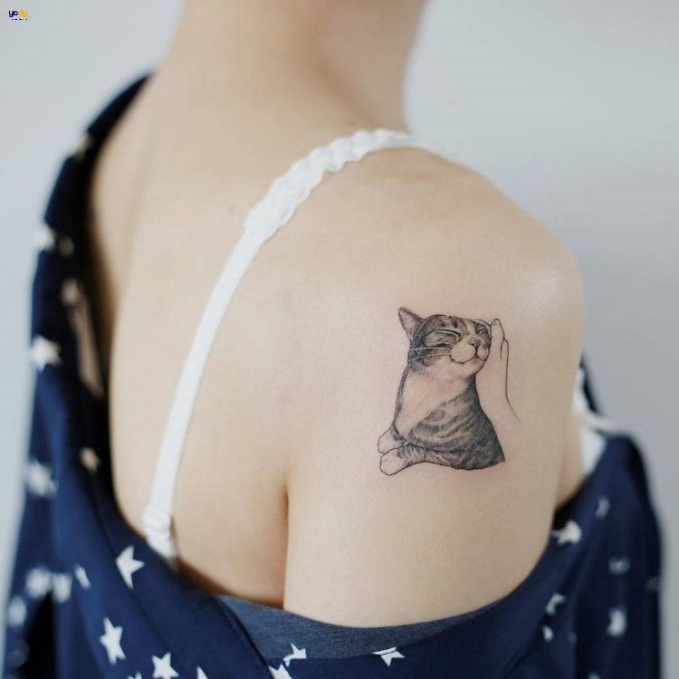 Hình xăm con mèo vai nữ đẹp nhất