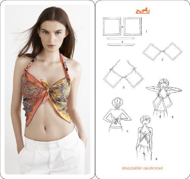 Mẹo buộc khăn bandana kiểu bikini
