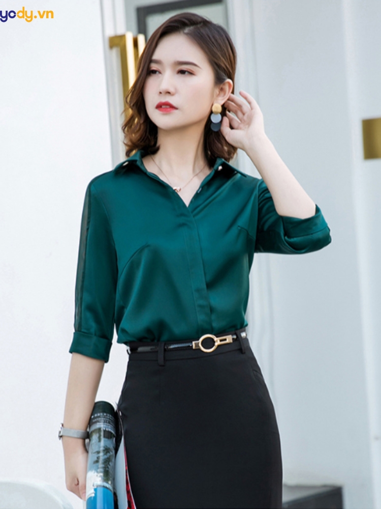 Áo sơ mi nữ tay lỡ voan lụa