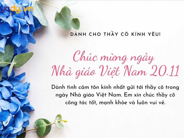 lời chúc cô giáo 20/11