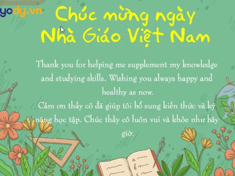lời chúc cô giáo 20/11