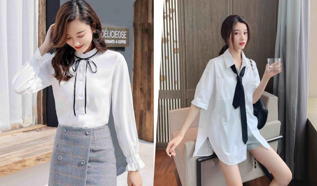mẫu áo sơ mi trắng nữ
