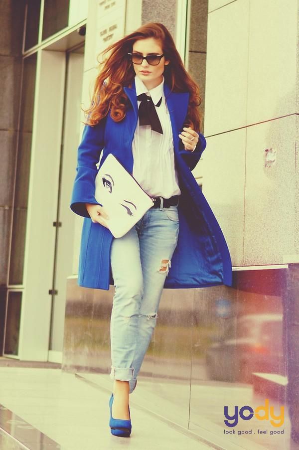 phối đồ với màu chàm