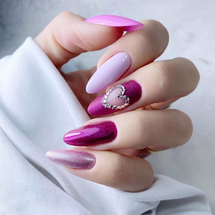 mẫu nail đính đá