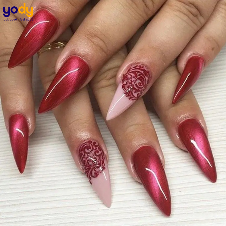 mẫu nail mắt mèo đẹp