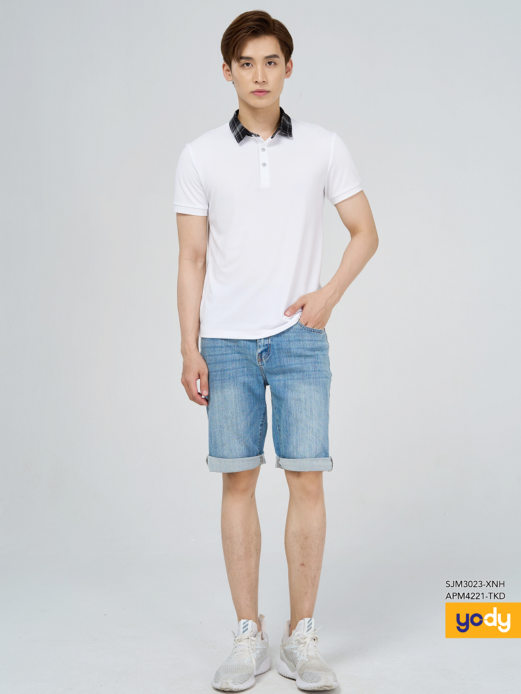 quần short jean nam co giãn