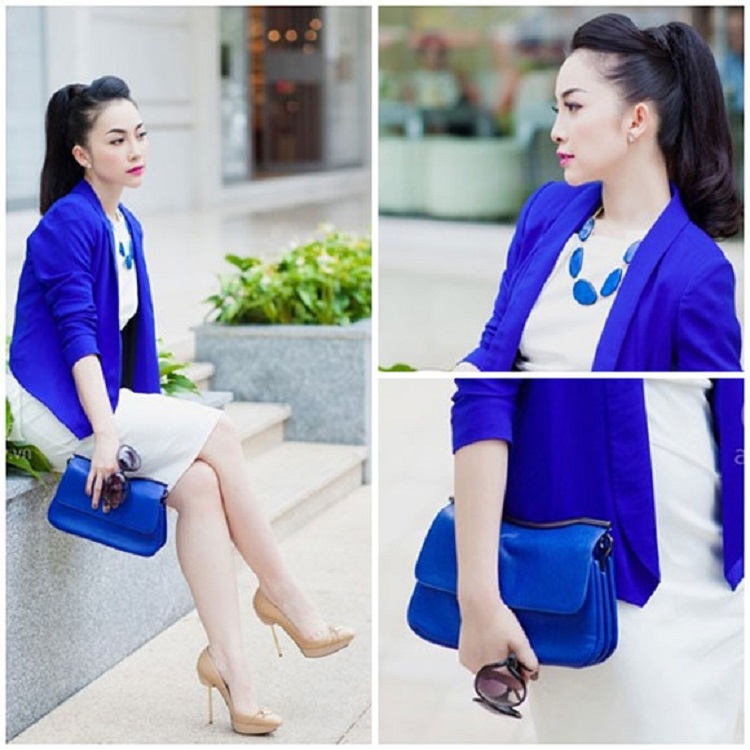 Áo kiểu nữ Orgamie S10 màu xanh coban tay xòe – Clothes Store