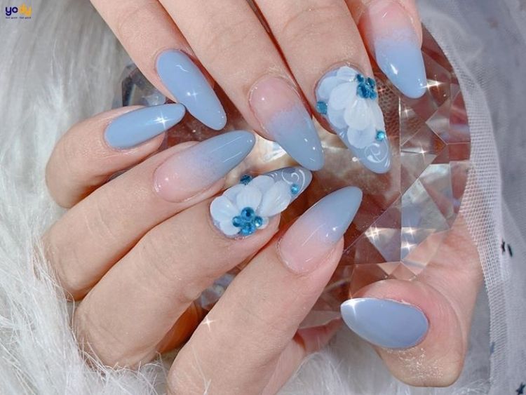 Nail màu xanh đẹp | Manicura de uñas, Manicura, Uñas de gel