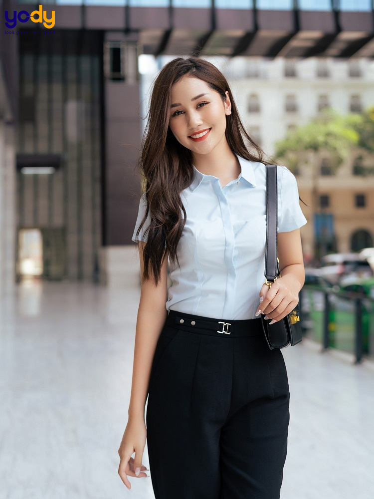 Chân váy kẻ sọc màu xanh phong cách Nhật Bản - sakurafashion.vn