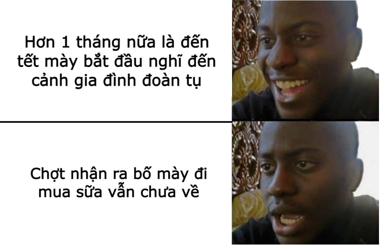 Hình meme nhân văn bố đi mua sữa