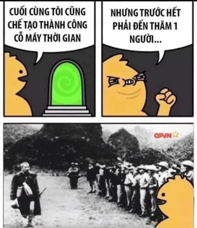 Hình ảnh meme nhân văn quay lại quá khứ