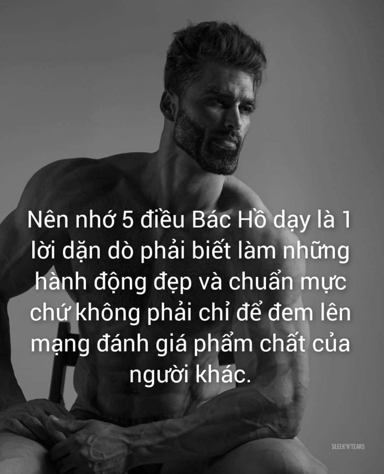 Hình ảnh meme nhân văn về 5 điều Bác Hồ dạy